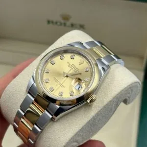 RLX Datejust 36mm 126203 Champagne Set with Diamonds Dial Domed Bezel Oyster Bracelet