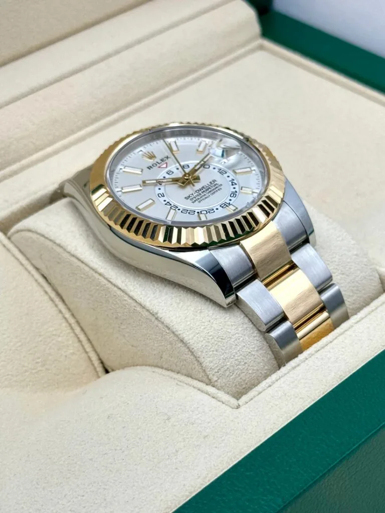 RLX Sky-Dweller 42mm 336933-0005/0006 Two-Tone Yellow Gold White Dial Oyster