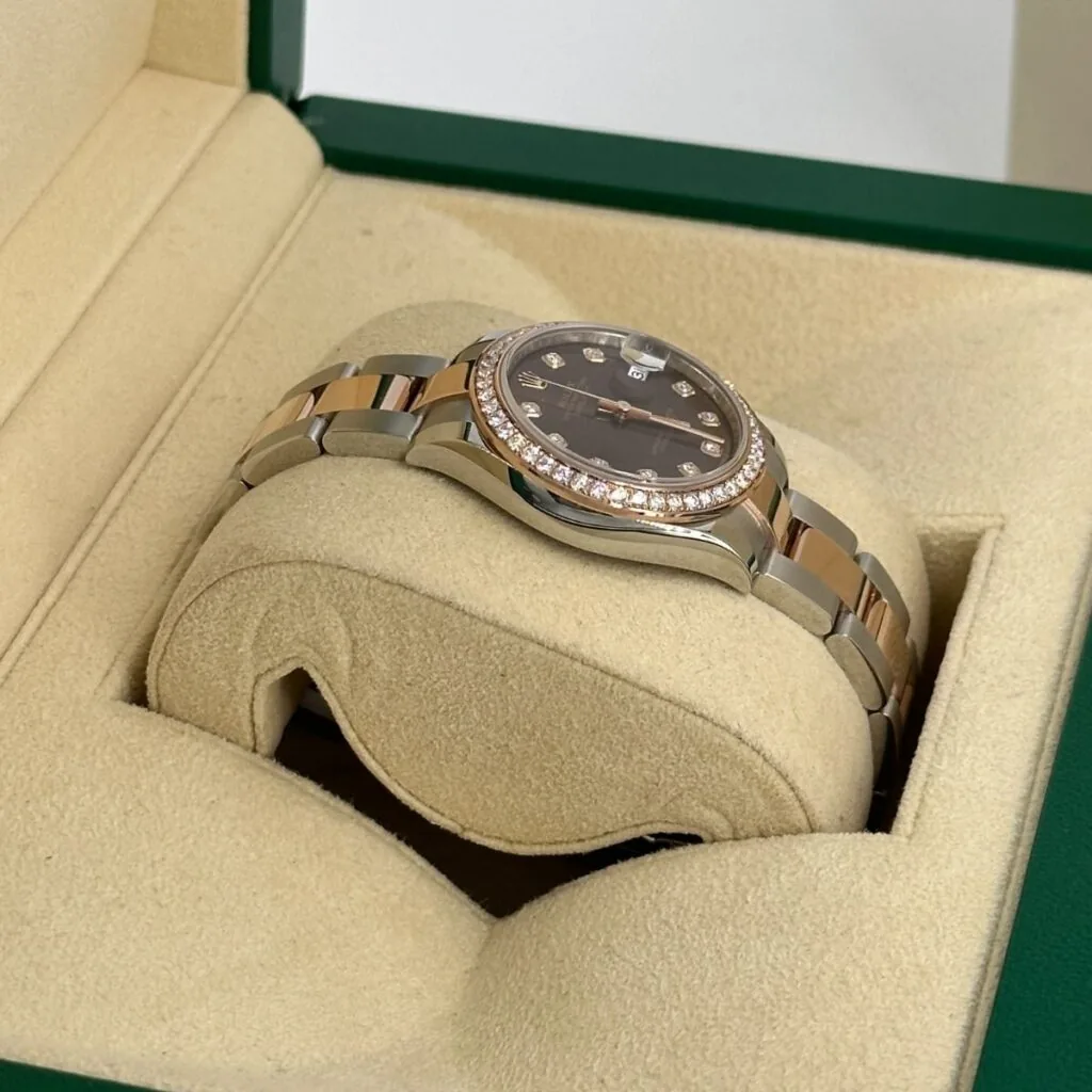 RLX Datejust m278381-0027/0028 Chocolate Diamond 31mm Dial Diamond-Set Bezel and Oyster Bracelet Watch