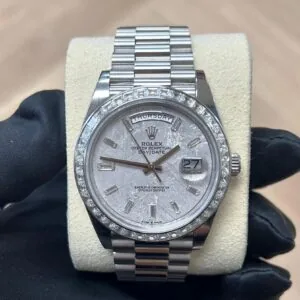 RLX Day-Date 40mm 228396TBR-0027 Meteoriate Baguette Diamond Dial and Bezel Watch