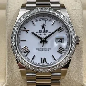 RLX Day-Date 40mm 228349RBR-0039 White Dial President Bracelet