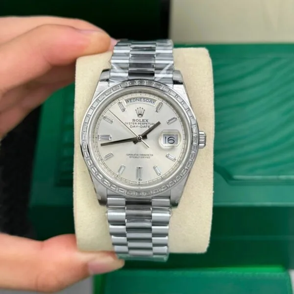 RLX Day-Date 40mm 228396TBR-0011 Silver Diamonds Dial