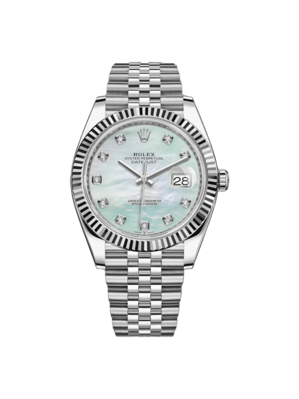 RLX Datejust 41 Mother of Pearl Diamond Stainless Steel Fluted Oyster - 126334