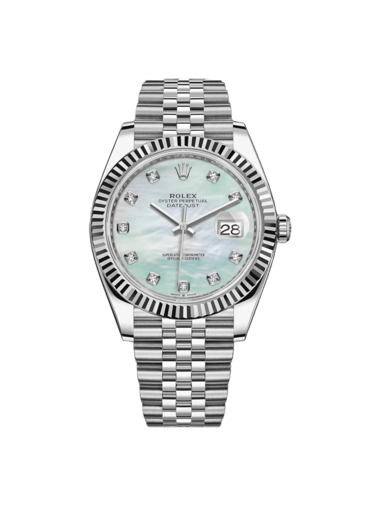 RLX Datejust 41 Mother of Pearl Diamond Stainless Steel Fluted Oyster - 126334