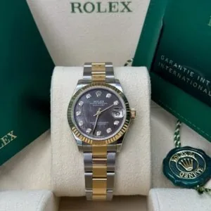 RLX Datejust m278273-0023/0024 31mm Black Mother-of-Pearl Dial Stainless Steel and Yellow Gold Oyster Watch