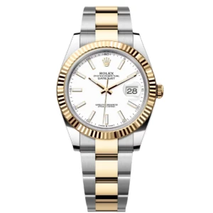 RLX Datejust 41mm 126333 White Index Oyster Steel and Yellow Gold Mens Watch