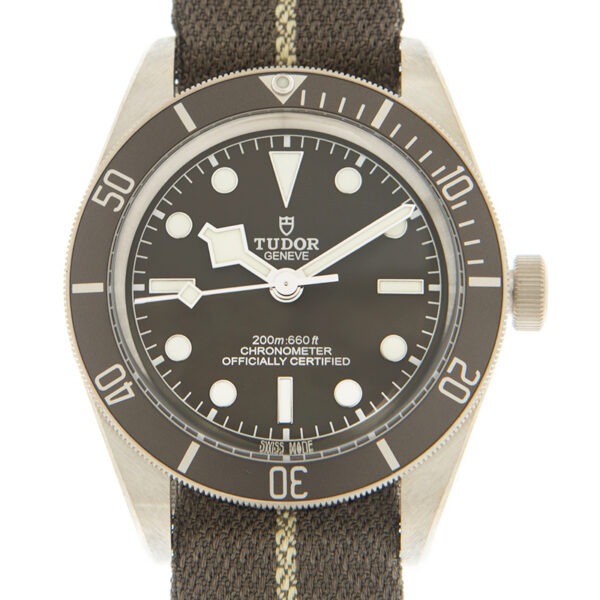【7A Quality】TUDOR Black Bay 58 925 39mm Silver Case Taupe Dial Fabric Strap Watch