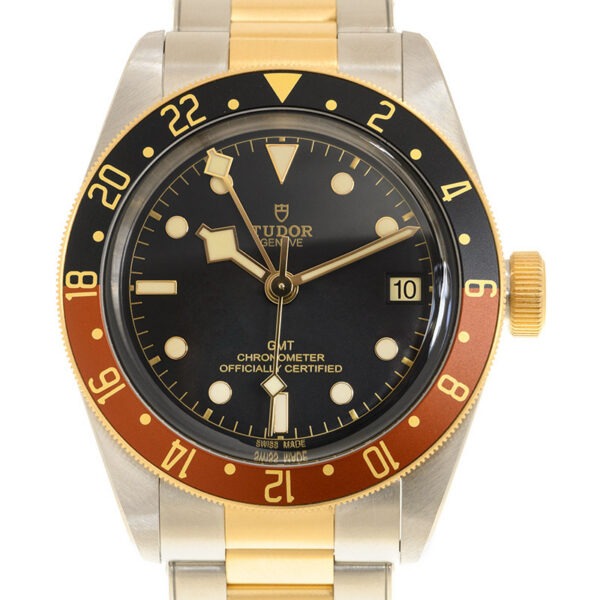 【7A Quality】TUDOR Black Bay GMT S&G Steel and 18ct Yellow Gold 41mm Bracelet Watch M79833MN-0001