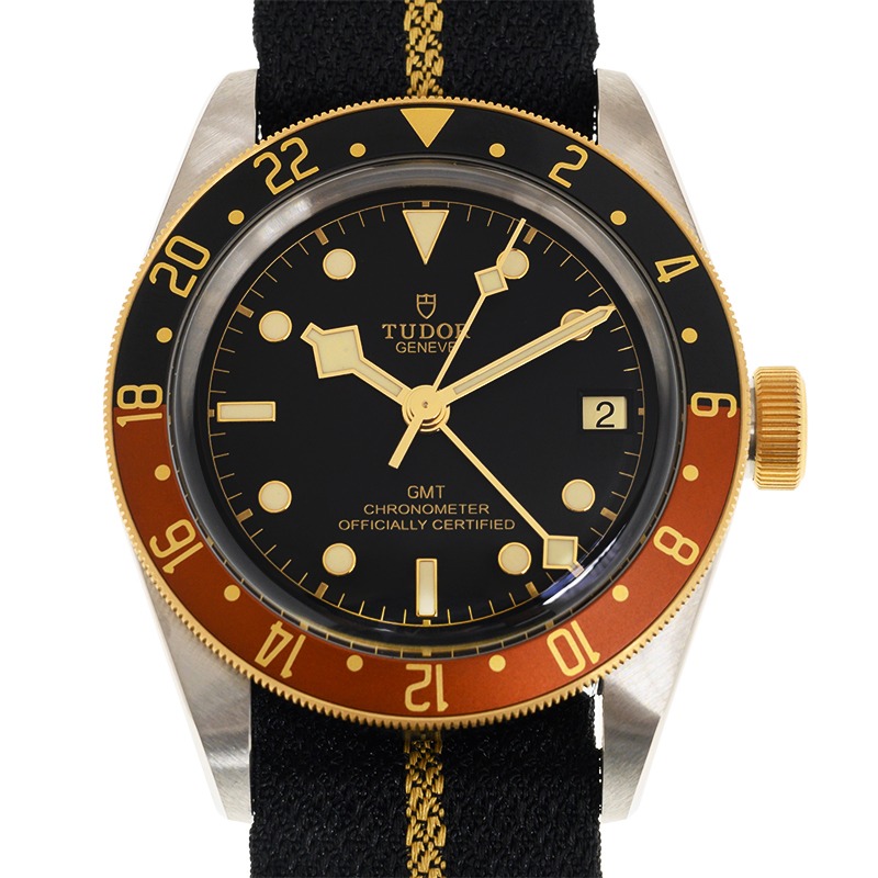 【7A Quality】TUDOR Black Bay GMT S&G Steel and 18ct Yellow Gold 41mm Fabric Strap Watch M79833MN-0004