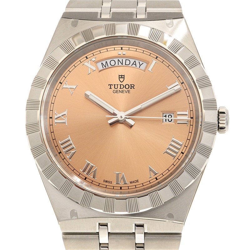 【7A Quality】TUDOR Royal Day/Date 41mm Salmon Dial Men's Automatic Bracelet Watch M28600-0009