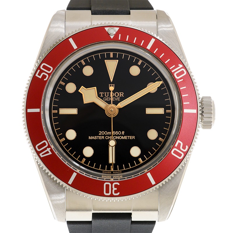 【7A Quality】TUDOR Black Bay 41mm Black Dial & Red Bezel Men's Rubber Strap Watch M7941A1A0RU-0002