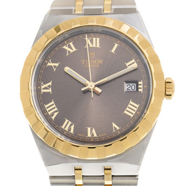 【7A Quality】TUDOR Royal 38mm Two-Tone Brown Roman Dial Automatic Bracelet Watch M28503-0007