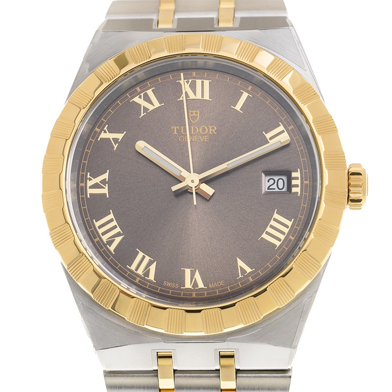 【7A Quality】TUDOR Royal 38mm Two-Tone Brown Roman Dial Automatic Bracelet Watch M28503-0007