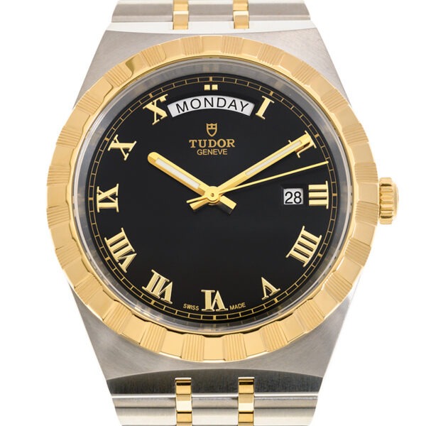 【7A Quality】TUDOR Royal Date/Day 41mm S&G Black Roman Dial Automatic Watch M28603-0003