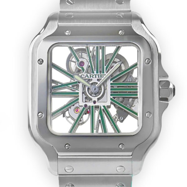 Cartier Santos Large Model Skeleton Watch WHSA0028 - United Luxury