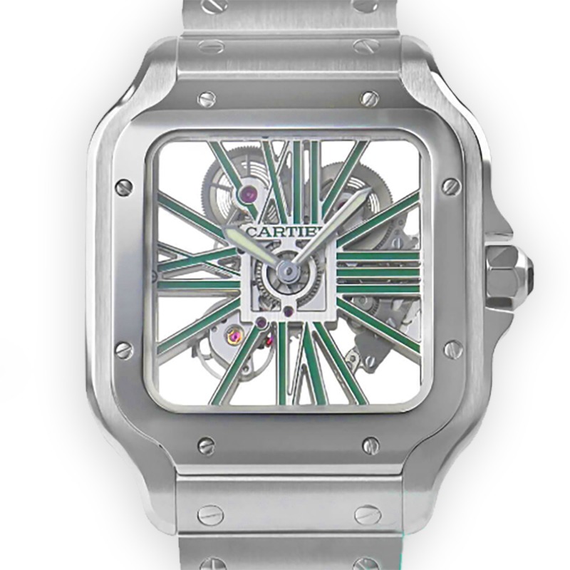 Cartier Santos Large Model Skeleton Watch WHSA0028 - United Luxury