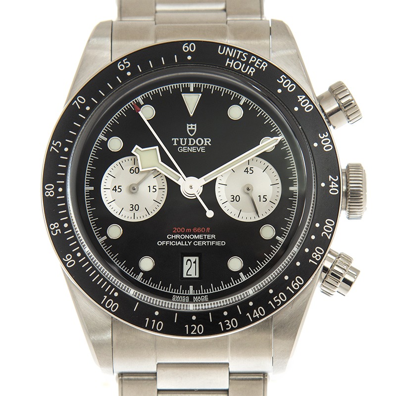 【7A Quality】TUDOR Black Bay Chrono 41mm Black/Silver Dial Men's Automatic Bracelet Watch M79360N-0001