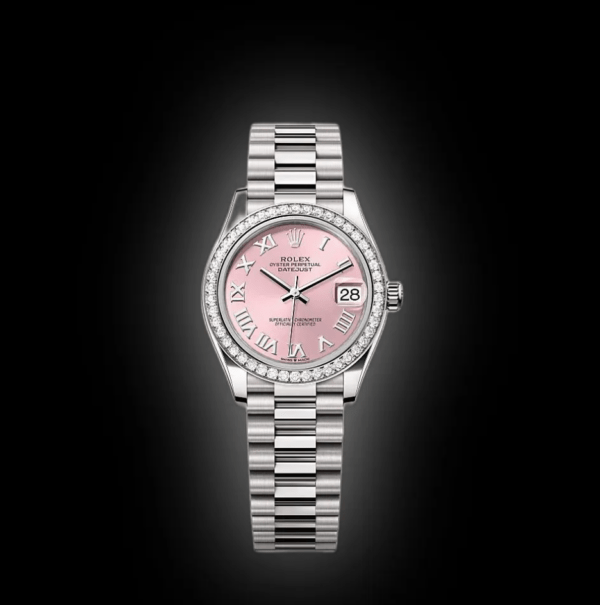 RLX Datejust m278289RBR-0016 Pink Dial White Gold President Watch