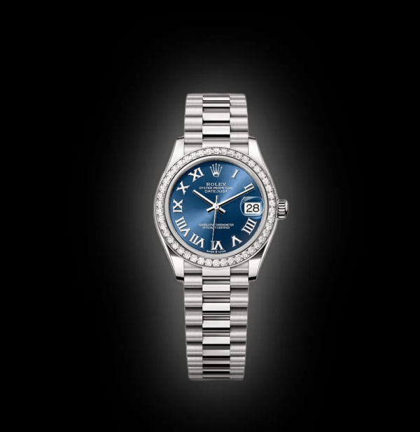 RLX Datejust m278289RBR-0023 Bright Blue Dial White Gold President Watch