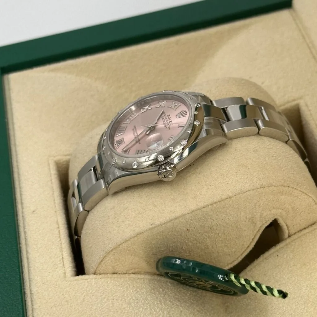 RLX Datejust m278344-0021/0022 Pink Dial 31mm Domed Diamond Oyster Watch