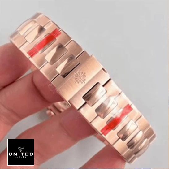Patek Philippe Nautilus 57111R-001 Rose Gold Bracelet Replica on the hand