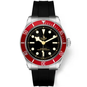 【7A Quality】TUDOR Black Bay 41mm Black Dial & Red Bezel Men's Rubber Strap Watch M7941A1A0RU-0002