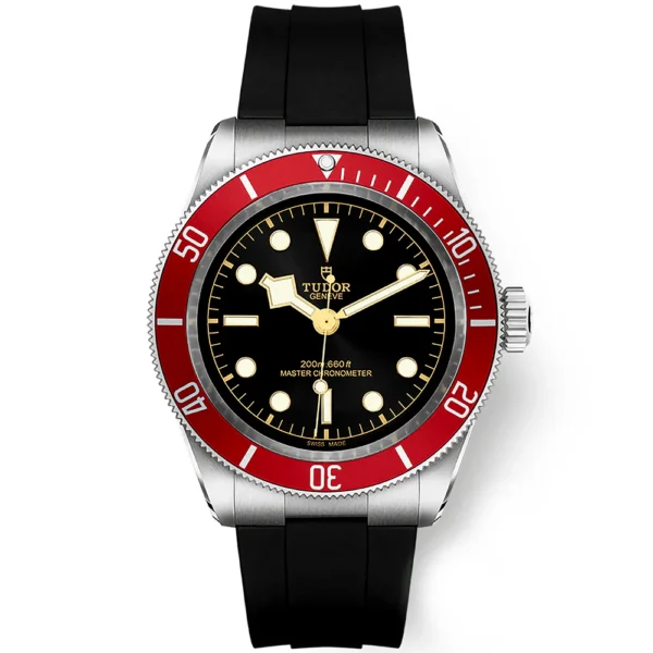 【7A Quality】TUDOR Black Bay 41mm Black Dial & Red Bezel Men's Rubber Strap Watch M7941A1A0RU-0002