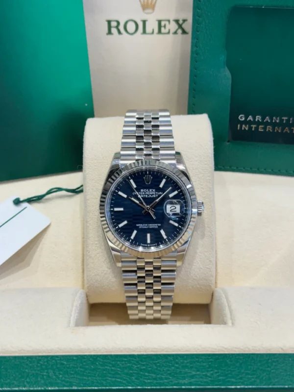 RLX Datejust 36mm 126234 Blue Fluted Motif Dial Jubilee Bracelet