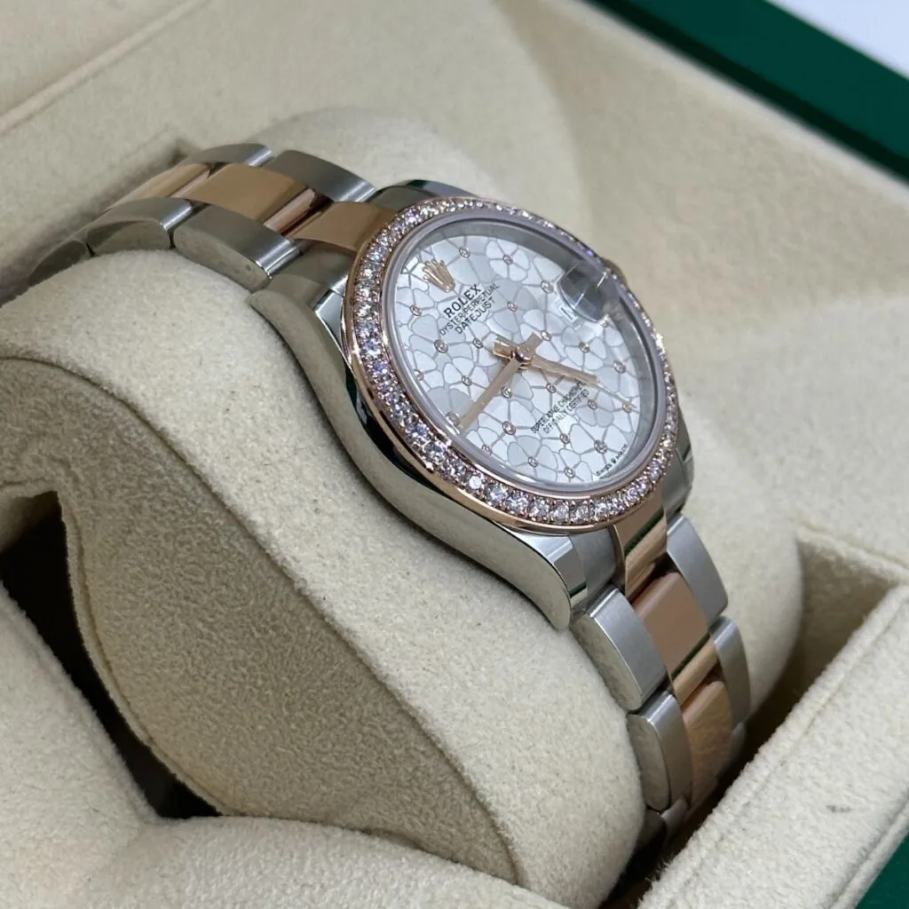 RLX Datejust m278381-0031/0032 Silver Floral Motif Diamond Dial Diamond-Set Bezel 31mm