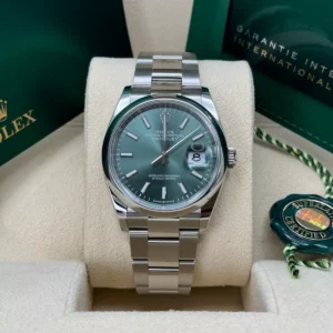 RLX Datejust 36mm 126200 Mint Green Dial Stainless Steel Oyster Bracelet Watch