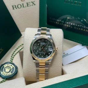 RLX Datejust m278273-0031/0032 31mm Olive Green Floral Motif Dial Stainless Steel and Yellow Gold Oyster Watch