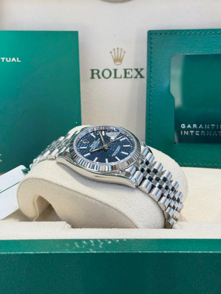 RLX Datejust 36mm 126234 Blue Fluted Motif Dial Jubilee Bracelet