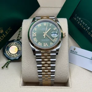 RLX Datejust 36mm 126233 Olive-green Roman Diamond Dial Two-Tone Jubilee Bracelet