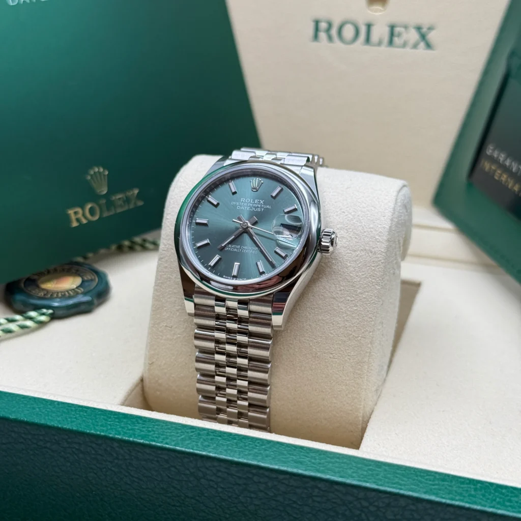 RLX Datejust m278240-0011/0012 31mm Green Stick Domed Bezel Oyster Oystersteel