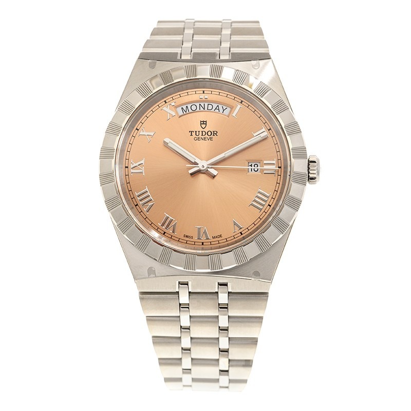 【7A Quality】TUDOR Royal Day/Date 41mm Salmon Dial Men's Automatic Bracelet Watch M28600-0009