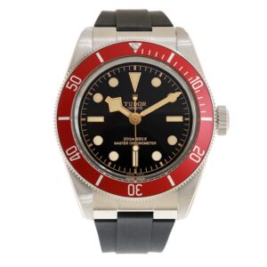 【7A Quality】TUDOR Black Bay 41mm Black Dial & Red Bezel Men's Rubber Strap Watch M7941A1A0RU-0002