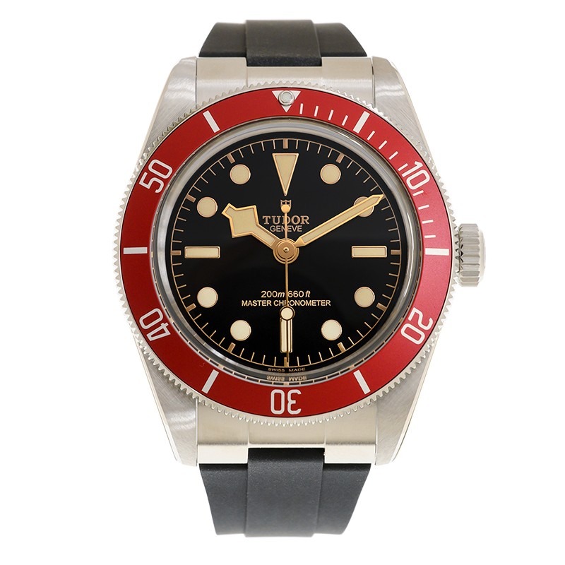 【7A Quality】TUDOR Black Bay 41mm Black Dial & Red Bezel Men's Rubber Strap Watch M7941A1A0RU-0002