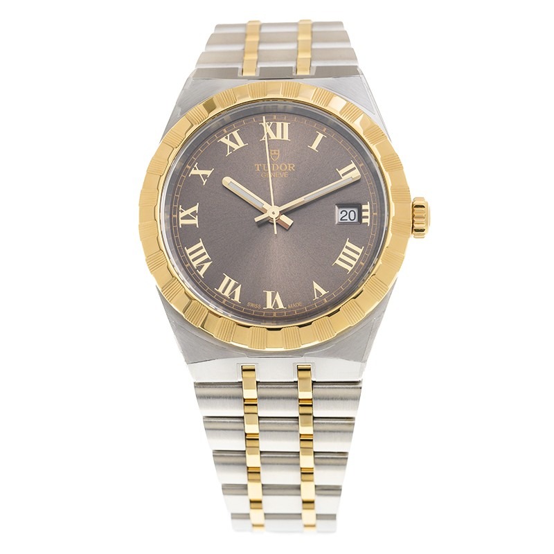 【7A Quality】TUDOR Royal 38mm Two-Tone Brown Roman Dial Automatic Bracelet Watch M28503-0007