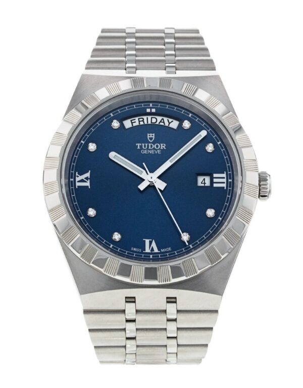 【7A Quality】TUDOR Royal Date/Day 41mm Blue Diamond Set Dial Men's Automatic Watch M28600-0006