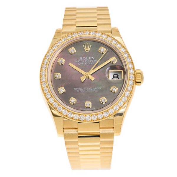 RLX Datejust m278288RBR-0032 Black Mother-of-Pearl 31mm Dial President Bracelet Watch
