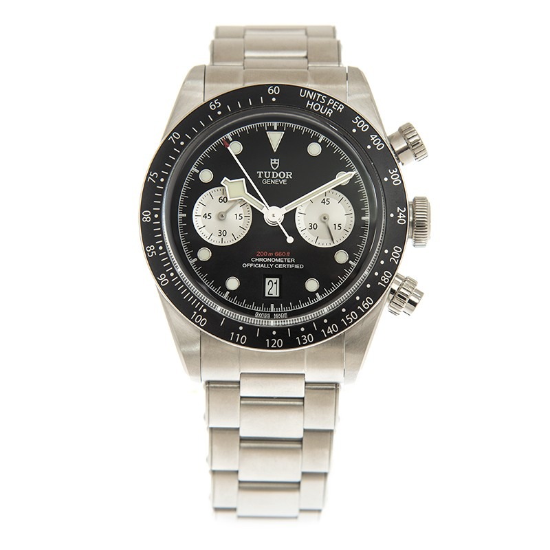 【7A Quality】TUDOR Black Bay Chrono 41mm Black/Silver Dial Men's Automatic Bracelet Watch M79360N-0001