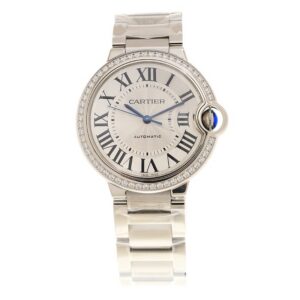 Cartier Ballon Bleu Bleu Silver Diamond 36mm W4BB0024 - United Luxury