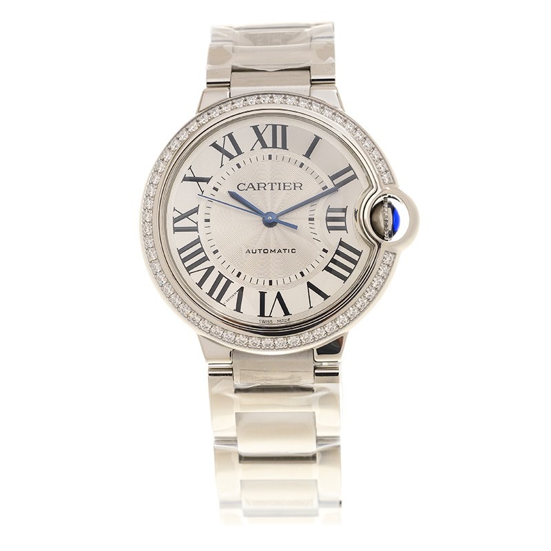 Cartier Ballon Bleu Bleu Silver Diamond 36mm W4BB0024 - United Luxury