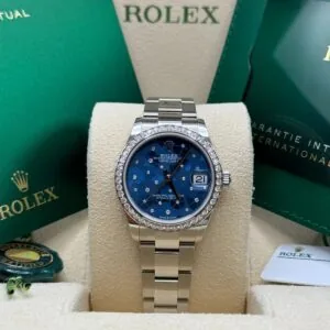 RLX Datejust m278384RBR-0039/0040 Azzurro Blue 31mm Dial Oyster Watch