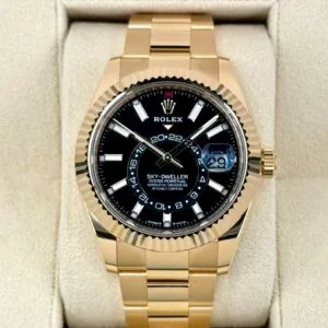 RLX Sky-Dweller 42mm 336938-0002/0005 Yellow Gold Black Dial Oyster