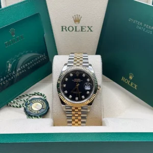RLX Datejust 41mm 126333 Black Diamond Jubilee Steel and Yellow Gold Men’s Watch