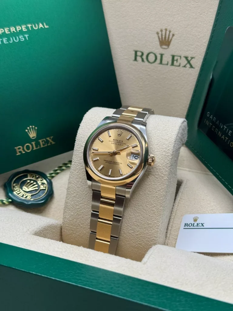 RLX Datejust m278243-0013/0014 31mm Champagne Dial Yellow Rolesor Oyster Watch