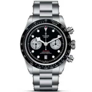 【7A Quality】TUDOR Black Bay Chrono 41mm Black/Silver Dial Men's Automatic Bracelet Watch M79360N-0001