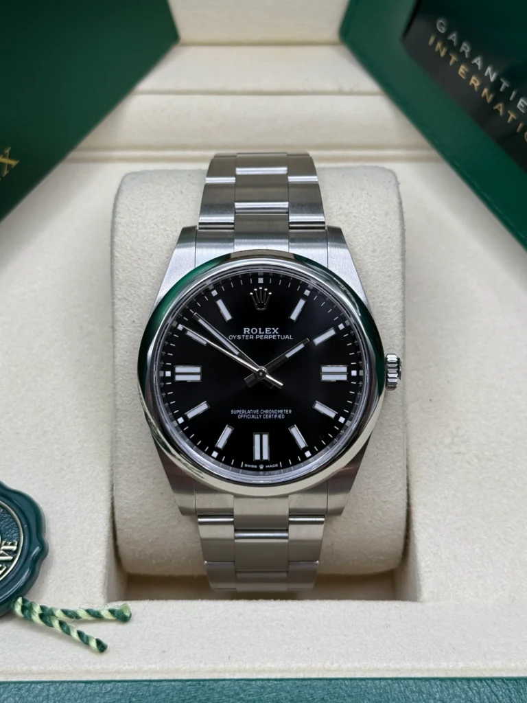 RLX Oyster-Perpetual 41mm 124300-0002 Stainless Steel Black Index Dial Watch