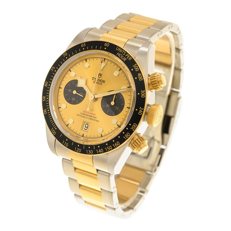 【7A Quality】TUDOR Black Bay Chrono S&G Steel and 18ct Yellow Gold Bracelet Watch M79363N-0007